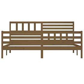 vidaXL Sängynrunko honungsbrun massivt trä 200x200 cm 3101111