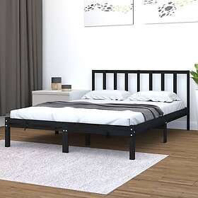vidaXL cadre de lit svart massiv furu 160x200 cm 3105085