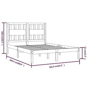 vidaXL Seng Ramme honungsbrun massiv furu 160x200 cm 3103946