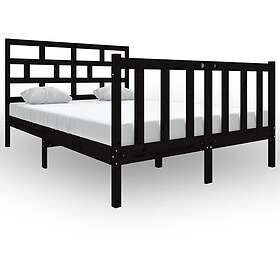 vidaXL cadre de lit svart massiv furu 140x190 cm 3101332