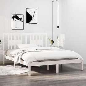 vidaXL Sängynrunko vit massiv furu 160x200 cm 3104074