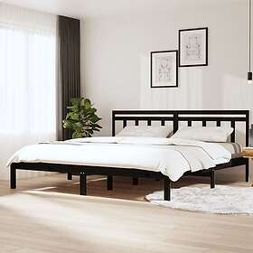 vidaXL Bed Frame svart massiv furu 200x200 cm 3100613