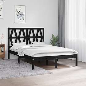 vidaXL Sängynrunko svart massiv furu 120x200 cm 3103997