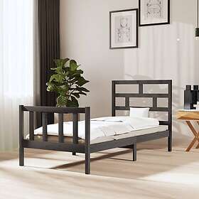 vidaXL Sängynrunko grå massiv furu 100x200 cm enkelsäng 3101340