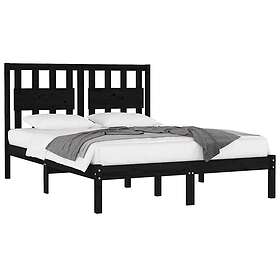 vidaXL Sängynrunko svart massiv furu 160x200 cm 3103947