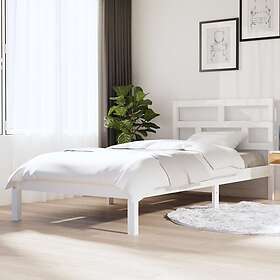 vidaXL Seng Ramme vit massiv furu 100x200 cm enkelsäng 3101209