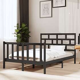 vidaXL Sängynrunko grå massiv furu 140x190 cm 3101330