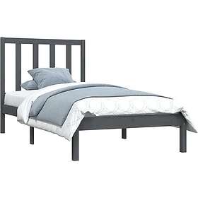 vidaXL Sängynrunko grå massiv furu 100x200 cm 3105152