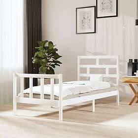 vidaXL Sängynrunko vit massiv furu 100x200 cm enkelsäng 3101339