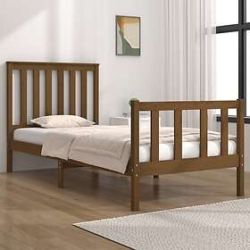 vidaXL Sängynrunko honungsbrun massiv furu 90x190 cm enkelsäng 3103876