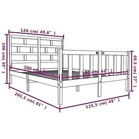 vidaXL Sängynrunko honungsbrun massiv furu 120x200 cm enkelsäng 3101346