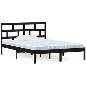 vidaXL Sängynrunko svart massiv furu 140x200 cm 3101222