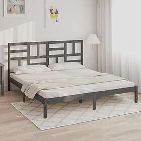 vidaXL Bed Frame grå massivt trä 200x200 cm 3105972