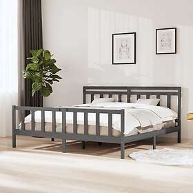 vidaXL Bed Frame grå massivt trä 200x200 cm 3100980