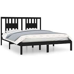 vidaXL Seng Ramme svart massiv furu 140x200 cm 3104067