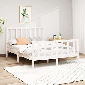 vidaXL Bed Frame vit massiv furu 140x190 cm 3106684