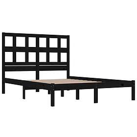 vidaXL Sängynrunko svart massiv furu 140x200 cm 3104482