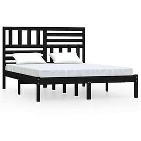 vidaXL cadre de lit svart massiv furu 150x200 cm 3101032