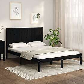 vidaXL cadre de lit svart massiv furu 140x200 cm 3105734