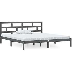 vidaXL Sängynrunko grå massiv furu 140x190 cm 3101200