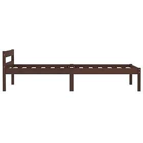 vidaXL Sängynrunko mörkbrun massiv furu 100x200 cm 283203