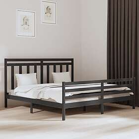 vidaXL Bed Frame grå massivt trä 200x200 cm 3105337