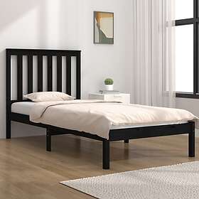 vidaXL cadre de lit svart massiv furu 100x200 cm enkelsäng 3103837