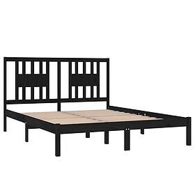 vidaXL cadre de lit svart massiv furu 160x200 cm 3104077