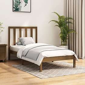 vidaXL Sängynrunko honungsbrun massivt trä 75x190 cm liten enkelsäng 3105123