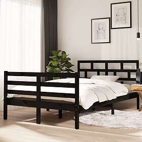 vidaXL Sängynrunko svart massiv furu 120x200 cm 3101282