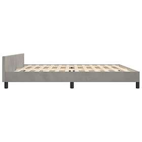 vidaXL Sängram med huvudgavel ljusgrå 200x200 cm sammet 3125653