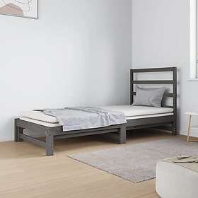 vidaXL Utdragbar dagbädd grå 2x(90x190) cm massiv furu 3124749