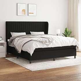 vidaXL Ramsäng med madrass svart 180x200 cm tyg 3128143