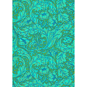 William Morris Tapet QUEEN SQUARE WALLPAPERS Bachelors Button Olive/Turq 216959