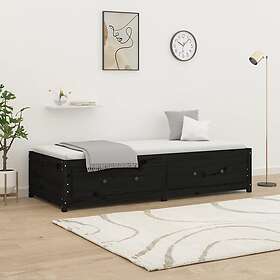 vidaXL Dagbädd svart 90x190 cm massiv furu 821598