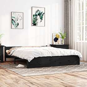 vidaXL Sängynrunko svart massivt trä 200x200 cm 815068