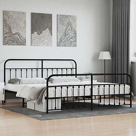 vidaXL Bed Frame med huvudgavel och fotgavel svart metall 200x200 cm 352603