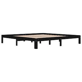 vidaXL Sängynrunko svart massiv furu 200x200 cm 810389