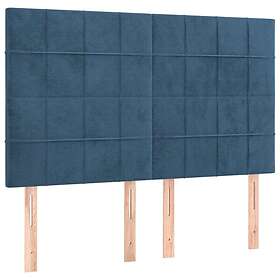 vidaXL Ramsäng med madrass mörkblå 140x200 cm sammet 3132685