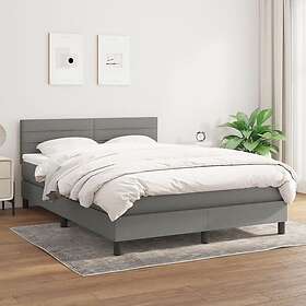 vidaXL Ramsäng med madrass mörkgrå 140x190 cm tyg 3140130