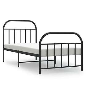 vidaXL Bed Frame med huvudgavel och fotgavel svart metall 90x190 cm 353645