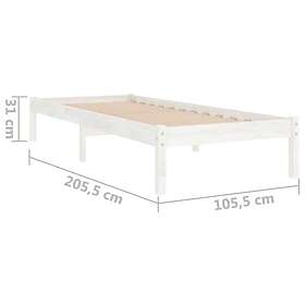 vidaXL cadre de lit vit massiv furu 100x200 cm 810008