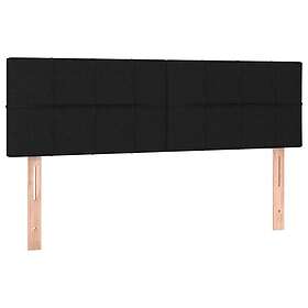vidaXL Ramsäng med madrass svart 140x200 cm tyg 3130275