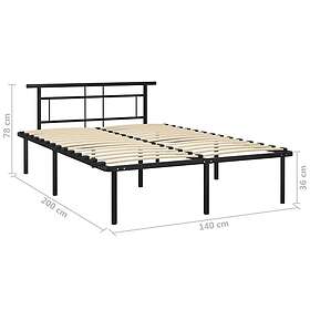 vidaXL Seng Ramme svart metall 140x200 cm 324829