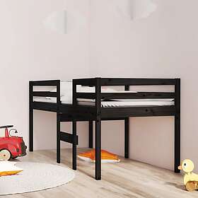 vidaXL hög sovsäng svart 75x190 cm massivt trä furu 821623
