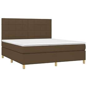 vidaXL Ramsäng med madrass mörkbrun 180x200 cm tyg 3142356