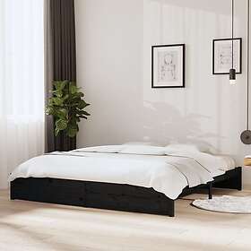 vidaXL Sängynrunko svart massivt trä 200x200 cm 814973