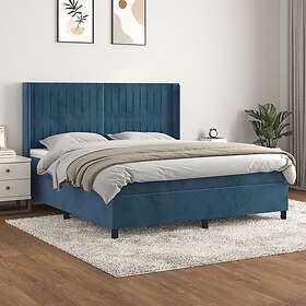 vidaXL Ramsäng med madrass mörkblå 180x200 cm sammet 3132817