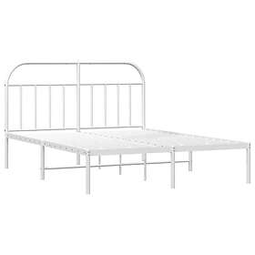 vidaXL Bed Frame med huvudgavel metall vit 183x213 cm 353689