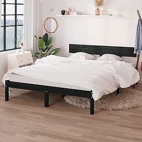 vidaXL Bed Frame svart massiv furu 120x190 cm 810121